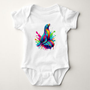 Body Para Bebê Lion do Mar Colorido -