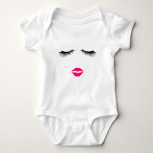 Body Para Bebê Lipstick e Eyelashes