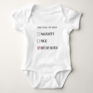 Body Para Bebê Lista Divertida Natal Bonito Branco Engraçado