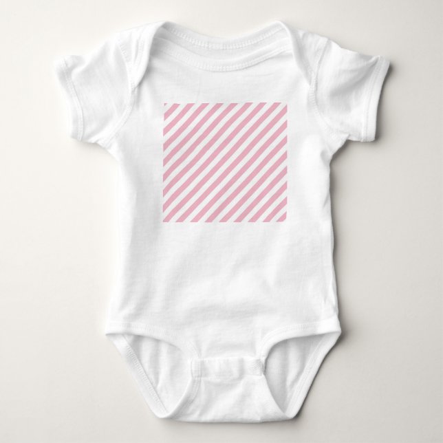 Body Para Bebê Listras Rosa e Branco (Frente)