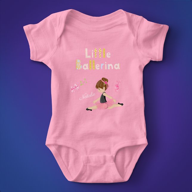Body Para Bebê Little Ballerina Pink Balé Girls Name (Criador carregado)