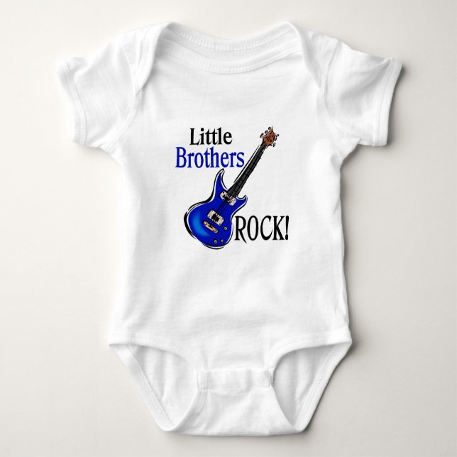 Body Para Bebê Little Brothers Rock! (Frente)