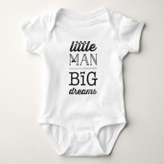 Body Para Bebê Little Man Big Dreams Clássico Boy T-shirt