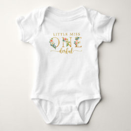 Body Para Bebê Little Miss Onederful 1º Aniversário