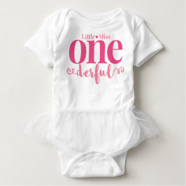 Body Para Bebê Little Miss Onederful Primeiro Aniversário Tutu