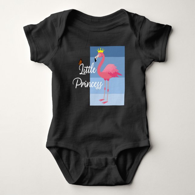 Body Para Bebê Little Princess Pink Flamingo Design - Baby Jersey (Frente)