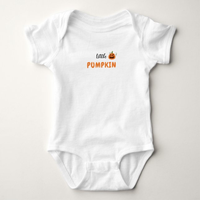 Body Para Bebê Little Pumpkin Halloween Baby Bodysuit. (Frente)