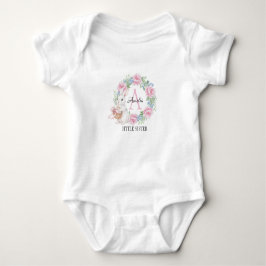 Body Para Bebê Little Sister Bunny Personalized Pink Rose