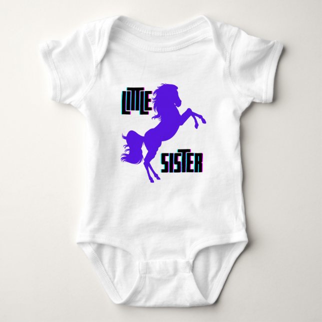 Body Para Bebê Little Sister Purple Pony (Frente)