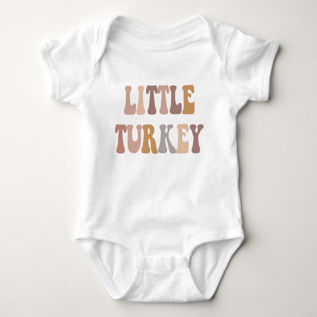 Body Para Bebê Little Turkey First Thanksgiving Outfit (Frente)