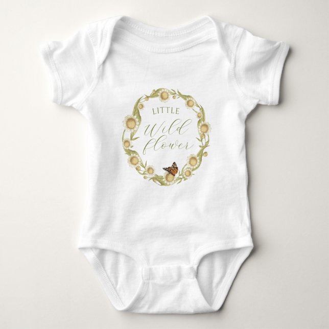 Body Para Bebê Little Wildflower Daisy Floral (Frente)