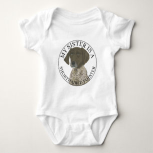 Body Para Bebê Liver & White German Shorired Pointer Big Sis