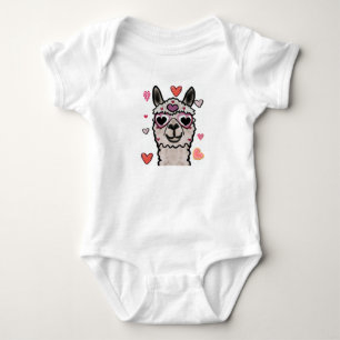 Body Para Bebê Llama Love Hearts Namorados