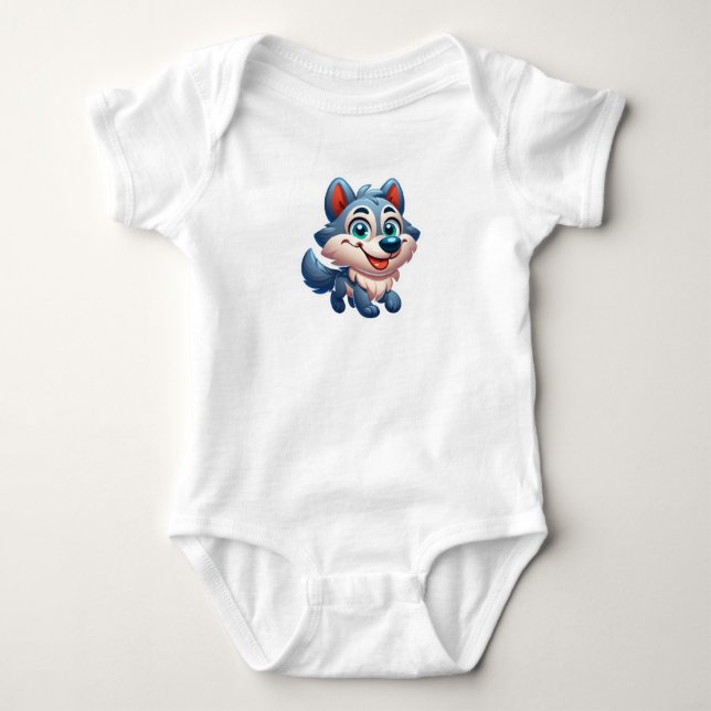 Body Para Bebê Lobo giro (Frente)
