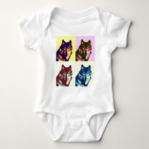 Body Para Bebê Lobo Pop Art