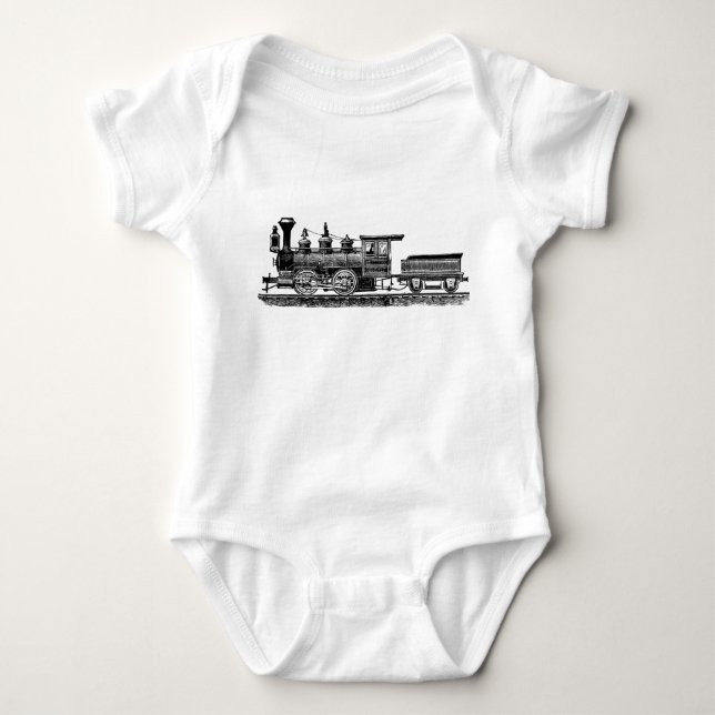 Body Para Bebê Locomotiva 02 - Preto (Frente)