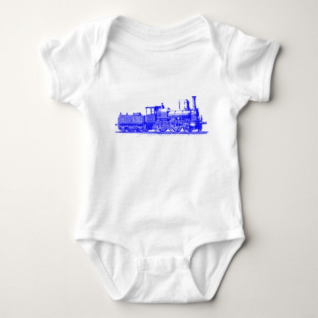 Body Para Bebê Locomotiva - Azul (Frente)