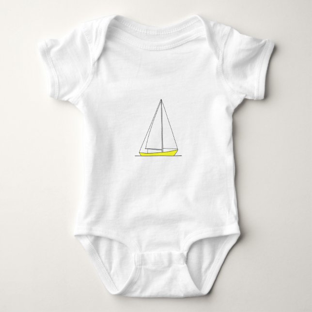 Body Para Bebê Logotipo amarelo da navigação de Sloop (Frente)