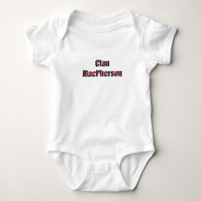 Body Para Bebê Logotipo Clan MacPherson Tartan (Frente)