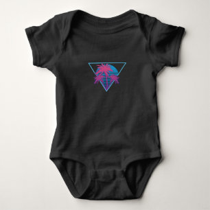 Body Para Bebê Logotipo de Árvores de Palma Retroativas