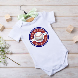 Body Para Bebê Logotipo de baseball de nome personalizado da famí