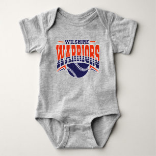 Body Para Bebê Logotipo de Baseball do Marinho de Guerreiros Wils