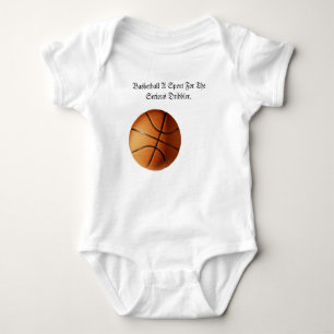 Body Para Bebê Logotipo de Basquetebol Laranja Driblador Sério,
