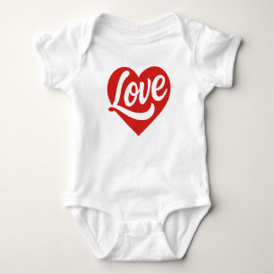 Body Para Bebê Logotipo de Coração de Amor – Símbolo Romântico Ve