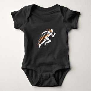 Body Para Bebê Logotipo do Golden Runner Elegante Design de Movim