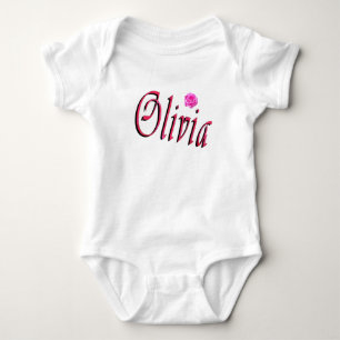 Body Para Bebê Logotipo do Nome Olivia, Bodysuit de Bebê