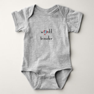 Body Para Bebê Logotipo do viajante de mundo