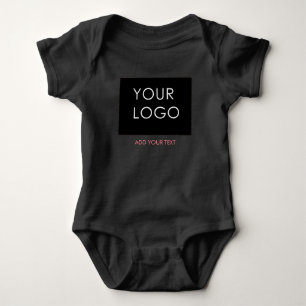 Body Para Bebê Logotipo personalizado Empresa comercial preto