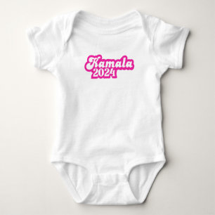 Body Para Bebê Logotipo rosa feminino Kamala Harris 2024