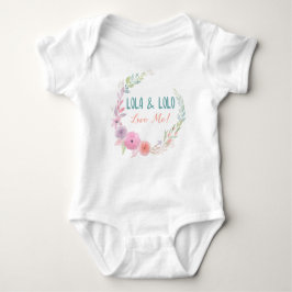 Body Para Bebê Lola & Lolo amam-me grinalda floral
