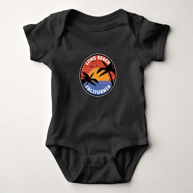 Body Para Bebê Long Beach California Sunset Paradise (Frente)