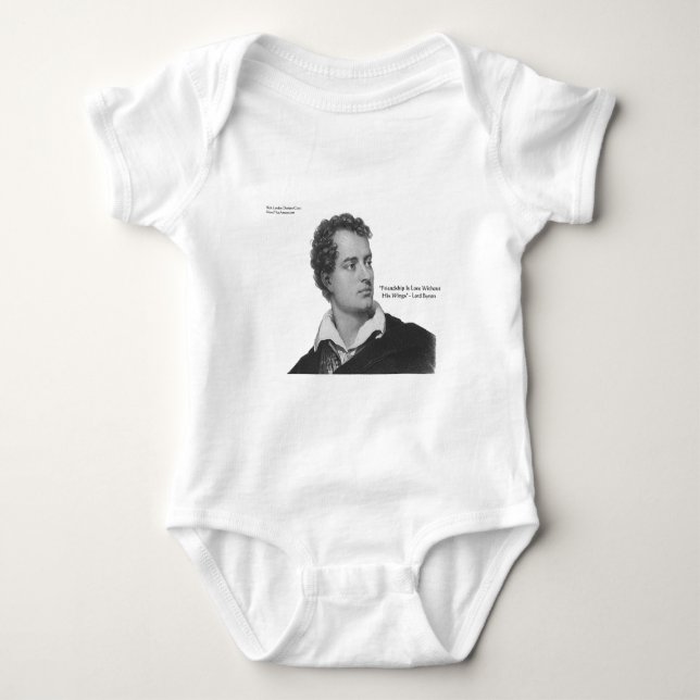 Body Para Bebê Lord Byron "Love W/O Wings" cita presentes e Camis (Frente)