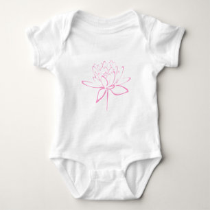 Body Para Bebê Lotus Calliographic (Rosa)