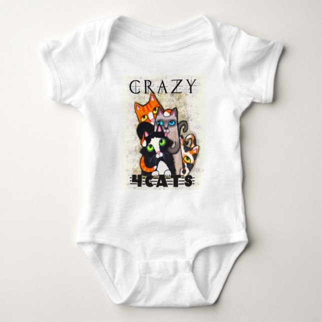 Body Para Bebê Louco Para Cats Bebê (Frente)