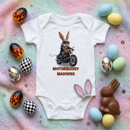 Body Para Bebê Loucura da Motorbunny - Coelhinho Bonito de Moto