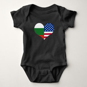 Body Para Bebê Love American/USA - Bandeira búlgara