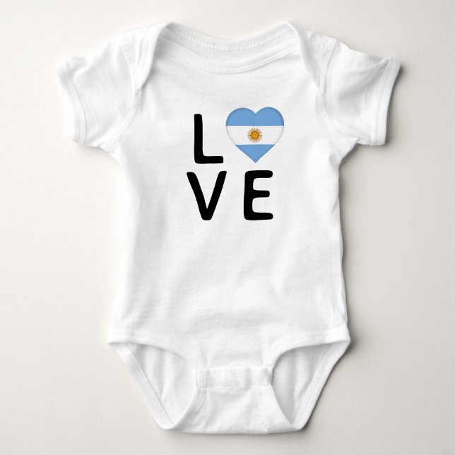 Body Para Bebê Love - Argentina Flag (Frente)