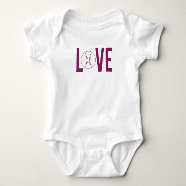 Body Para Bebê Love Baseball (Frente)