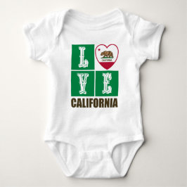 Body Para Bebê Love California State Flag Hearde Pride