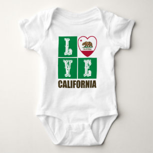 Body Para Bebê Love California State Flag Hearde Pride