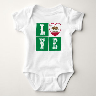 Body Para Bebê Love California State Flag Hearde Pride
