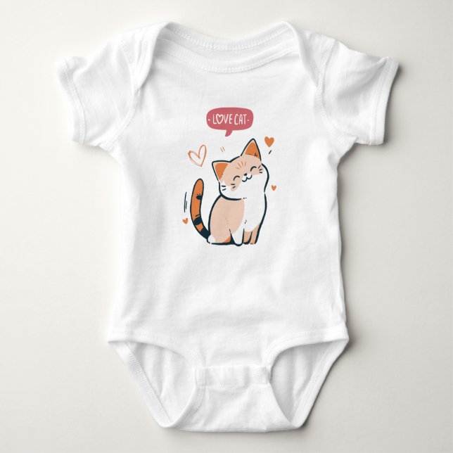 Body Para Bebê Love cat T-Shirt (Frente)