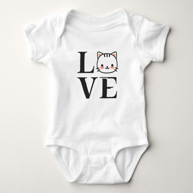 Body Para Bebê Love Cats (Frente)