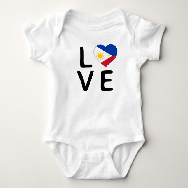 Body Para Bebê Love - Filipinas Flag (Frente)