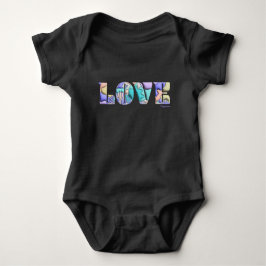 Body Para Bebê LOVE Gráfico moderno 3D exclusivo, preto Legal