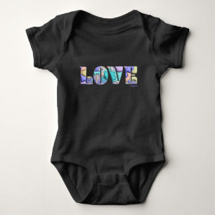 Body Para Bebê LOVE Gráfico moderno 3D exclusivo, preto Legal